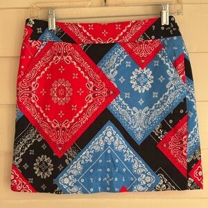 Loudmouth Ladies Bandana Pattern Skirt Size 2